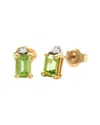 Gemstones 14k 0.93 Ct. Tw. Diamond & Peridot Studs