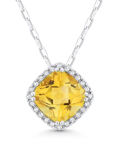 Gemstones 14k 1.47 Ct. Tw. Diamond & Citrine Necklace In Neutral