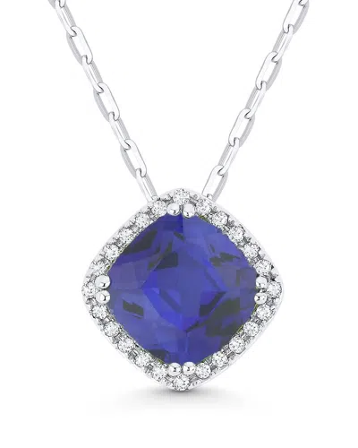 Gemstones 14k 1.47 Ct. Tw. Diamond & Sapphire Necklace In Gold