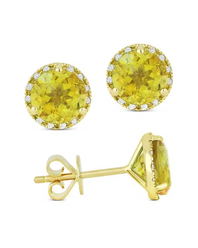 Gemstones 14k 1.69 Ct. Tw. Diamond & Citrine Earrings In Yellow
