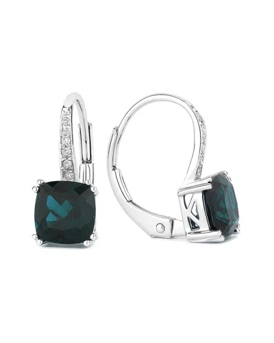 Gemstones 14k 1.89 Ct. Tw. Diamond & Alexandrite Earrings In Metallic