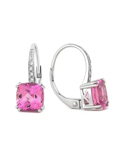 Gemstones 14k 1.89 Ct. Tw. Diamond & Pink Sapphire Earrings In Brown