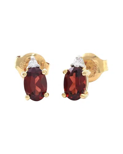 Gemstones 14k 1.07 Ct. Tw. Diamond & Garnet Earrings In Gold