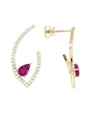 Gemstones 14k 1.12 Ct. Tw. Diamond & Pink Sapphire Dangle Earrings