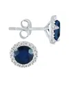 Gemstones 14k 1.14 Ct. Tw. Diamond & Sapphire Earrings In Metallic