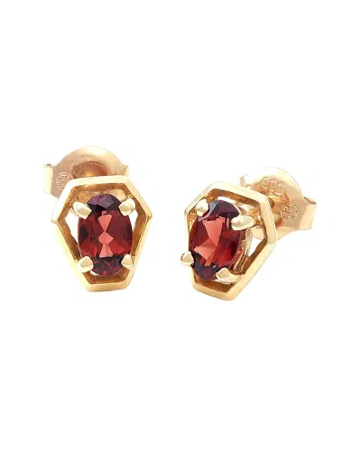 Gemstones 14k 1.15 Ct. Tw. Garnet Earrings In Red