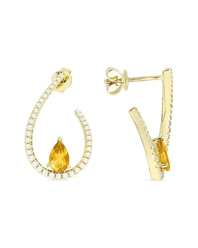Gemstones 14k 1.16 Ct. Tw. Diamond & Citrine Dangle Earrings