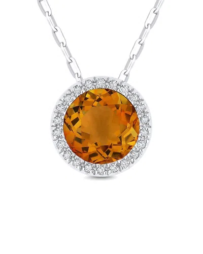 Gemstones 14k 1.36 Ct. Tw. Diamond & Citrine Necklace