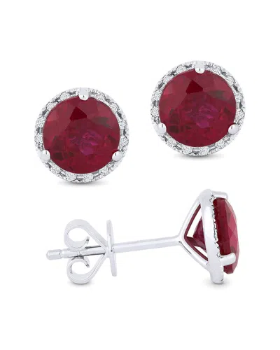 Gemstones 14k 1.69 Ct. Tw. Diamond & Ruby Earrings