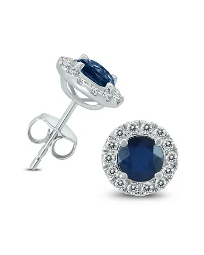 Gemstones 14k 1.71 Ct. Tw. Diamond & Sapphire Earrings