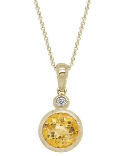 Gemstones 14k 1.83 Ct. Tw. Diamond & Citrine Necklace In Gold