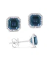 Gemstones 14k 2.14 Ct. Tw. Diamond & London Blue Topaz Studs