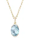 Gemstones 14k 2.22 Ct. Tw. Diamond & 2.15 Ct. Aquamarine Necklace