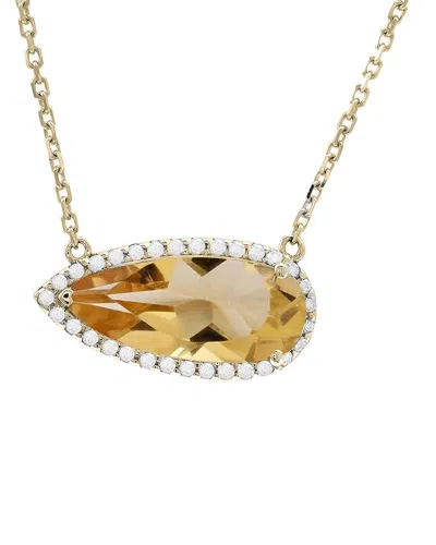 Gemstones 14k 2.22 Ct. Tw. Diamond & Citrine Necklace