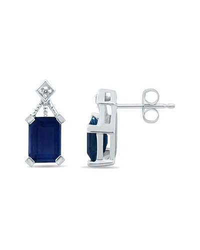 Gemstones 14k 2.33 Ct. Tw. Diamond & Sapphire Earrings In Blue
