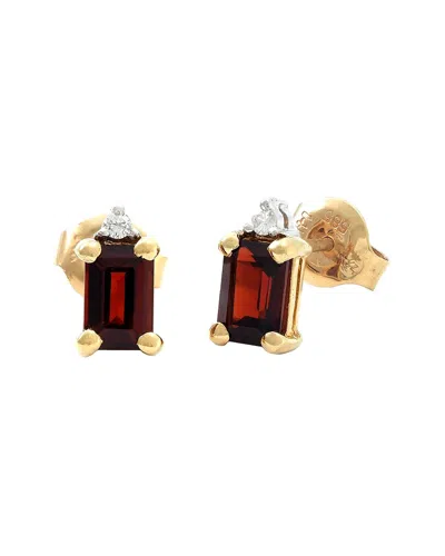 Gemstones 14k 2.35 Ct. Tw. Diamond & Garnet Studs In Gold