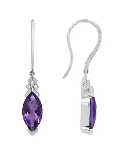 Gemstones 14k 3.23 Ct. Tw. Diamond & Amethyst Earrings In Burgundy