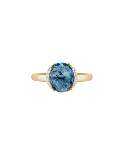GEMSTONES 14K 3.40 CT. TW. DIAMOND & LONDON BLUE TOPAZ RING