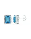 Gemstones 14k 4.05 Ct. Tw. Diamond & Blue Topaz Earrings
