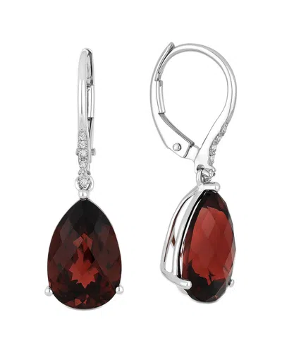 Gemstones 14k 5.82 Ct. Tw. Diamond & Garnet Dangle Earrings In Metallic