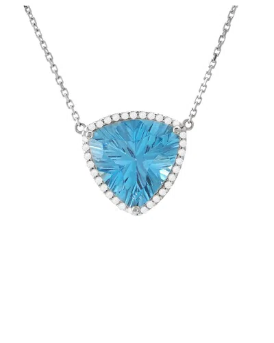 Gemstones 14k 6.68 Ct. Tw. Diamond & Blue Topaz Necklace