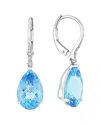 Gemstones 14k 6.93 Ct. Tw. Diamond & Blue Topaz Dangle Earrings