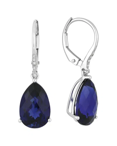 Gemstones 14k 8.52 Ct. Tw. Diamond & Created Sapphire Dangle Earrings In Blue