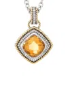 Gemstones 14k & Silver 3.77 Ct. Tw. Diamond & Citrine Necklace