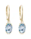 Gemstones 14k Diamond .05 Ct. & 2.10 Ct. Aquamarine Earrings