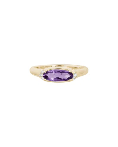 Gemstones 14k Diamond .05 Ct. & .90 Ct. Amethyst Ring