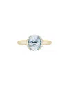 Gemstones 14k Diamond .06 Ct. & 2.33 Ct. Aquamarine Edge Ring