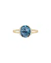 Gemstones 14k Diamond .06 Ct. & 3.34 Ct. London Blue Topaz Ring