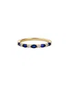 Gemstones 14k Diamond .06 Ct. & .58 Ct. Blue Sapphire Half-eternity Ring
