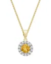 Gemstones 14k Diamond .10 Ct. & Citrine Pendant Necklace