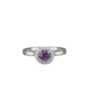 Gemstones 14k Diamond .11 Ct. & .47 Ct. Amethyst Ring In Multicolor