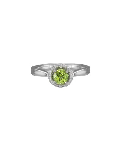 Gemstones 14k Diamond .11 Ct. & .60 Ct. Peridot Ring In Green