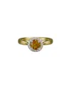 Gemstones 14k Diamond .11 Ct. & Citrine Ring In Multicolor