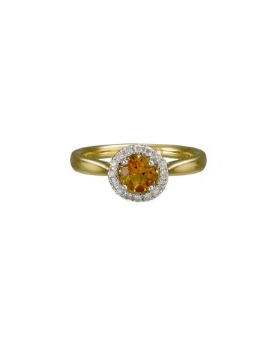Gemstones 14k Diamond .11 Ct. & Citrine Ring In Multicolor