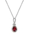 Gemstones 14k Diamond .13 Ct. & .33 Ct. Ruby Pendant Necklace