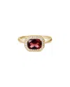 Gemstones 14ky Ring 1.70 Ct Octag Ga .14ct Di Halo