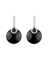 Gemstones 14k Diamond .16 Ct. & Onyx Drop Earrings