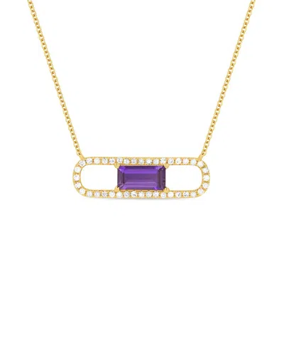 Gemstones 14k Rose Gold 0.52 Ct. Tw. Diamond & Amethyst Necklace