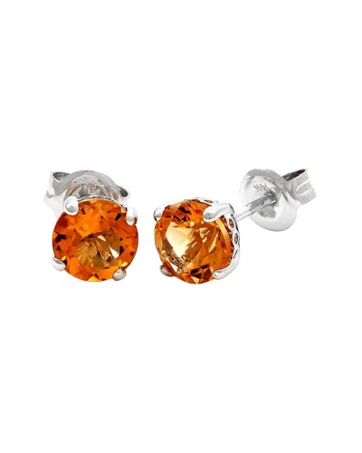 Gemstones 1.50 Ct. Tw. Citrine 14k Earrings In Metallic