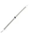Gemstones 1.79 Ct. Tw. Diamond & Sapphire Silver Bracelet In Metallic