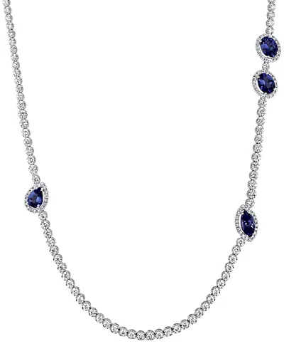 Gemstones 18k 18.63 Ct. Tw. Diamond & Gemstone Necklace In White