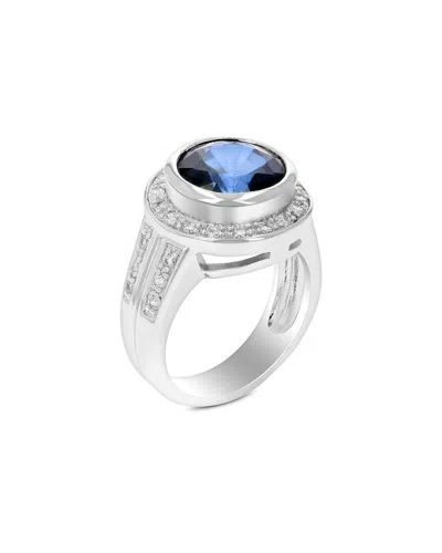 Gemstones 2.00 Ct. Tw. Lab-grown Created Blue Sapphire Cz Ring In Silver