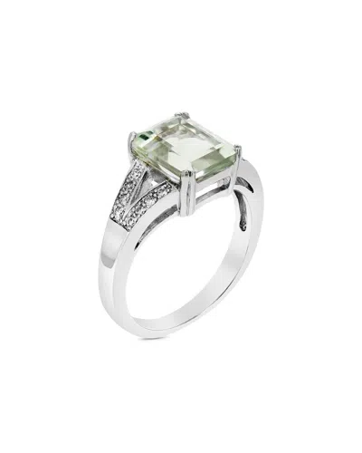 Gemstones 2.20 Ct. Tw. Green Amethyst Cz Ring In Silver