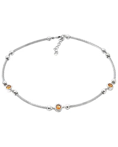 Gemstones 2.27 Ct. Tw. Citrine Silver Necklace In Metallic