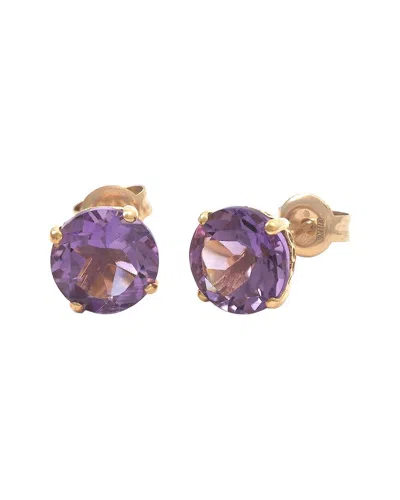 Gemstones 3.40 Ct. Tw. Amethyst 14k Earrings In Gold