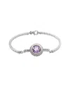 Gemstones 3.58 Ct. Tw. Diamond & Amethyst Silver Bangle